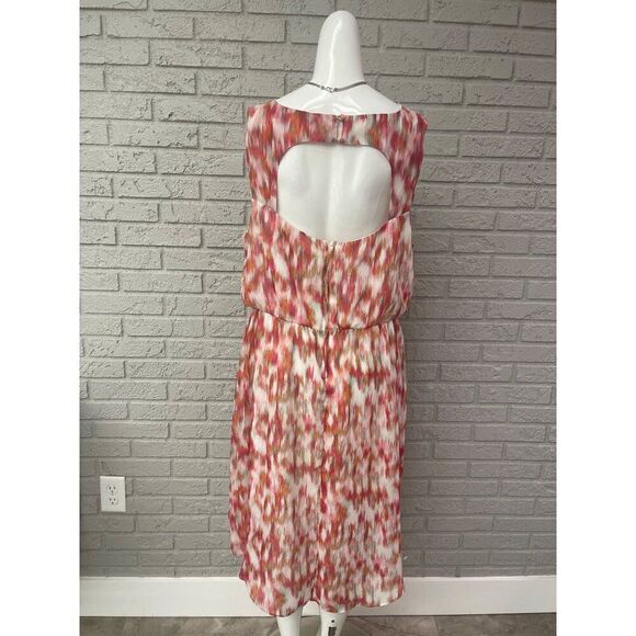 Bisou Bisou Women Sleeveless Multicolored Hi-Low Cut-Out Back Dress Size 16 - Picture 3 of 10
